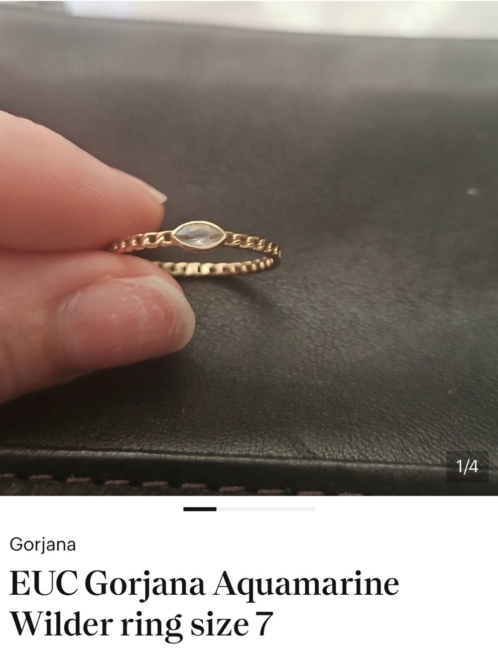 Looking for the Gorjana Gold Ring with Light Blue Marquise Stone